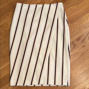 Striped Cream and Black Women's Skirt